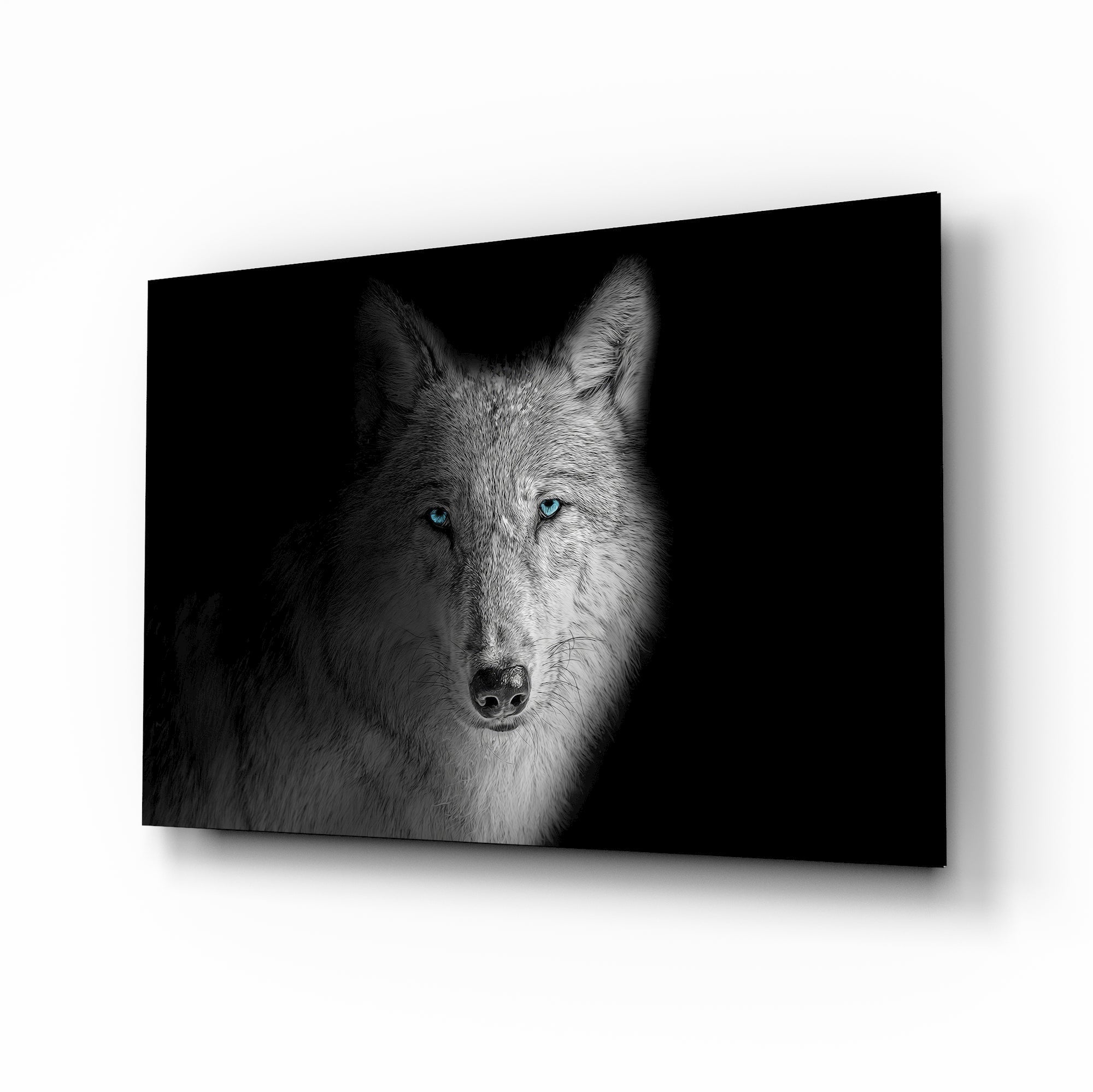 Ethereal Wolf Gaze Glass Wall Art