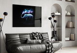 Elephant Galaxy Glass Wall Art