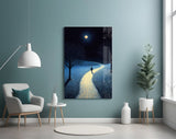 Moonlit Path Glass Wall Art