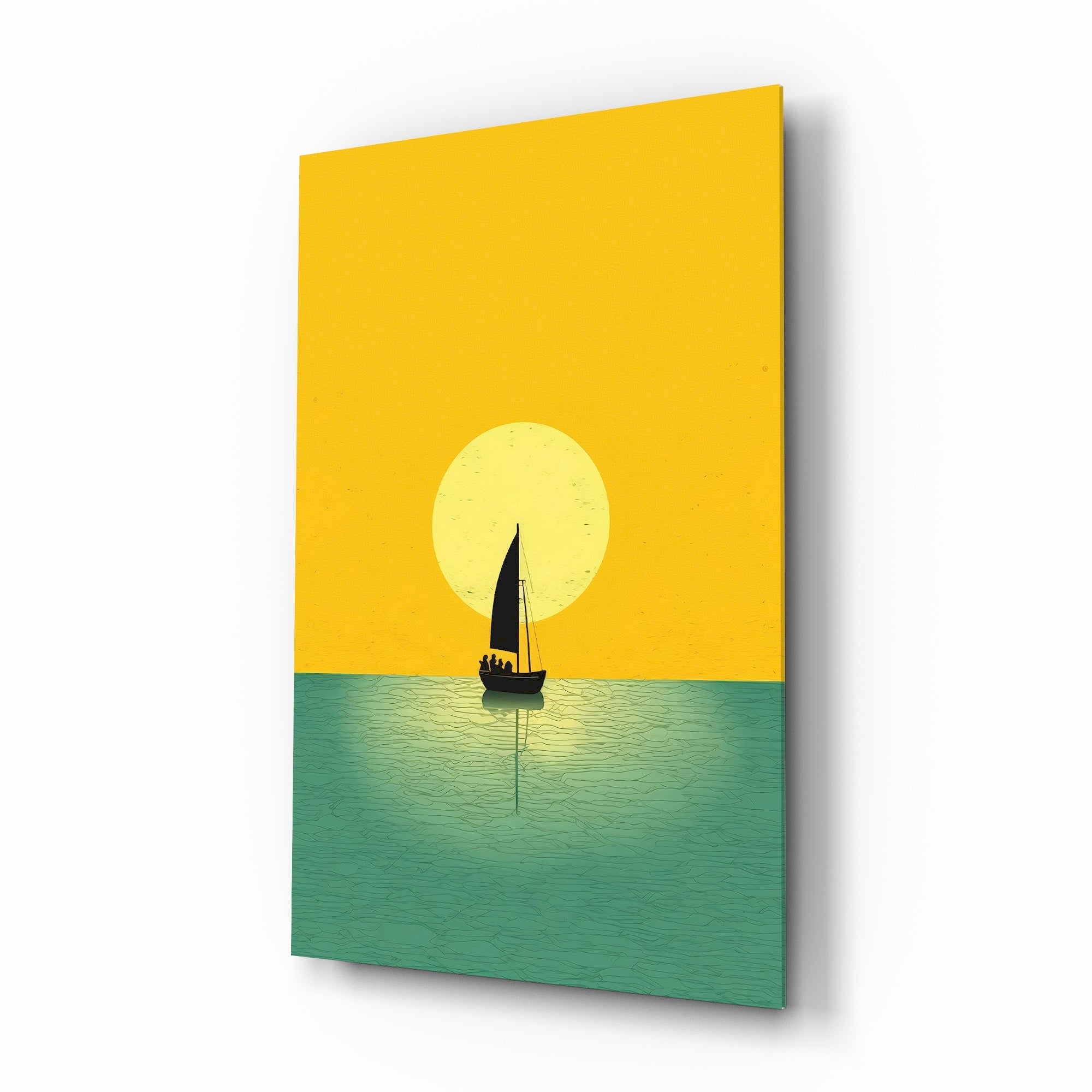 Sailboat Sunset Serenity Glass Wall Art