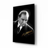 Ataturk Portrait Glass Wall Art