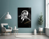Ataturk Portrait Glass Wall Art