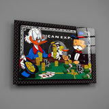 Luxury Poker Night Glass Wall Art