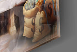 The Last Supper of Money Glass Wall Art