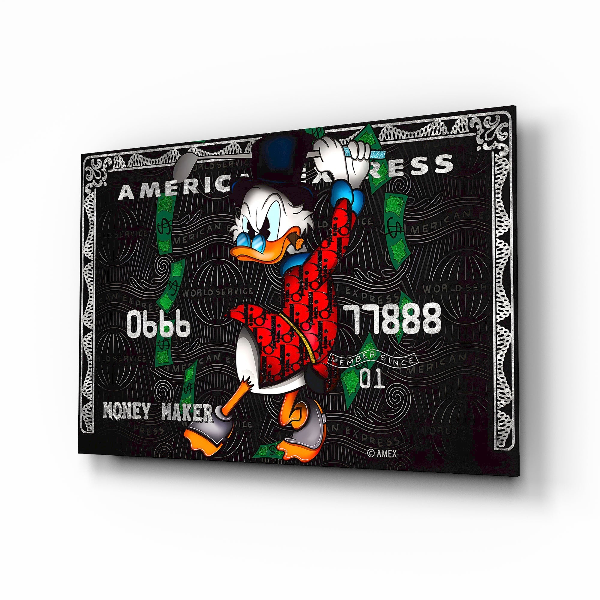 Duckman American Express Card Glass Wall Art