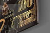 Lion King 100 Dollar Bill Glass Wall Art