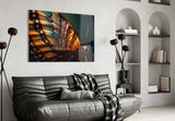 Butterfly Wing in Fire Glass Wall Art