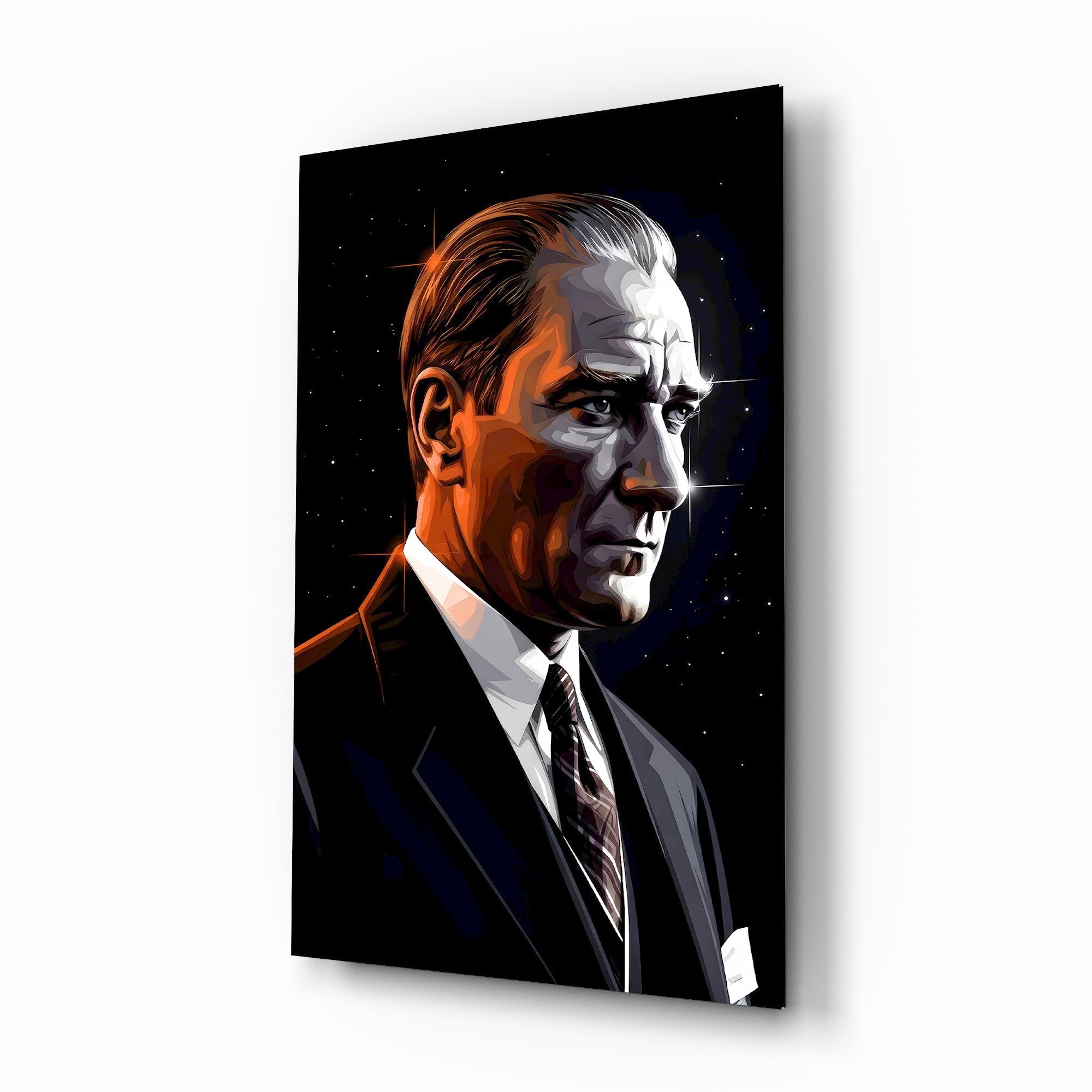 Elegant Red and Black Portrait Glass Wall Art