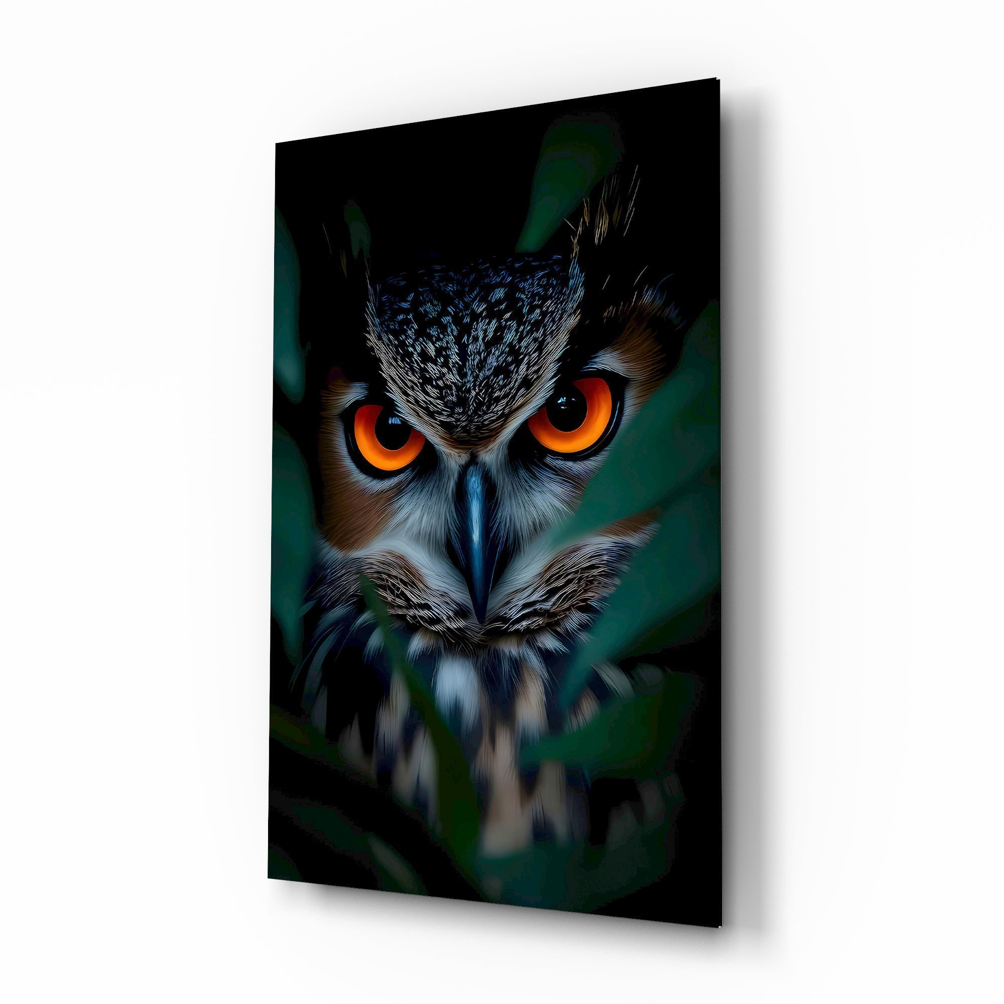Eerie Owl Eyes Glass Wall Art