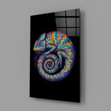 Psychedelic Chameleon Glass Wall Art