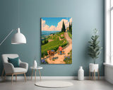 Vineyard Harvest Journey Glass Wall Art