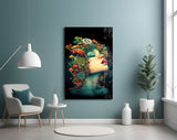 Mystic Forest Woman Glass Wall Art
