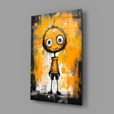 Ethereal Orange Whimsy Glass Wall Art