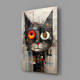 Cyberpunk Cat Glass Wall Art