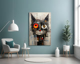 Cat Glass Wall Art.