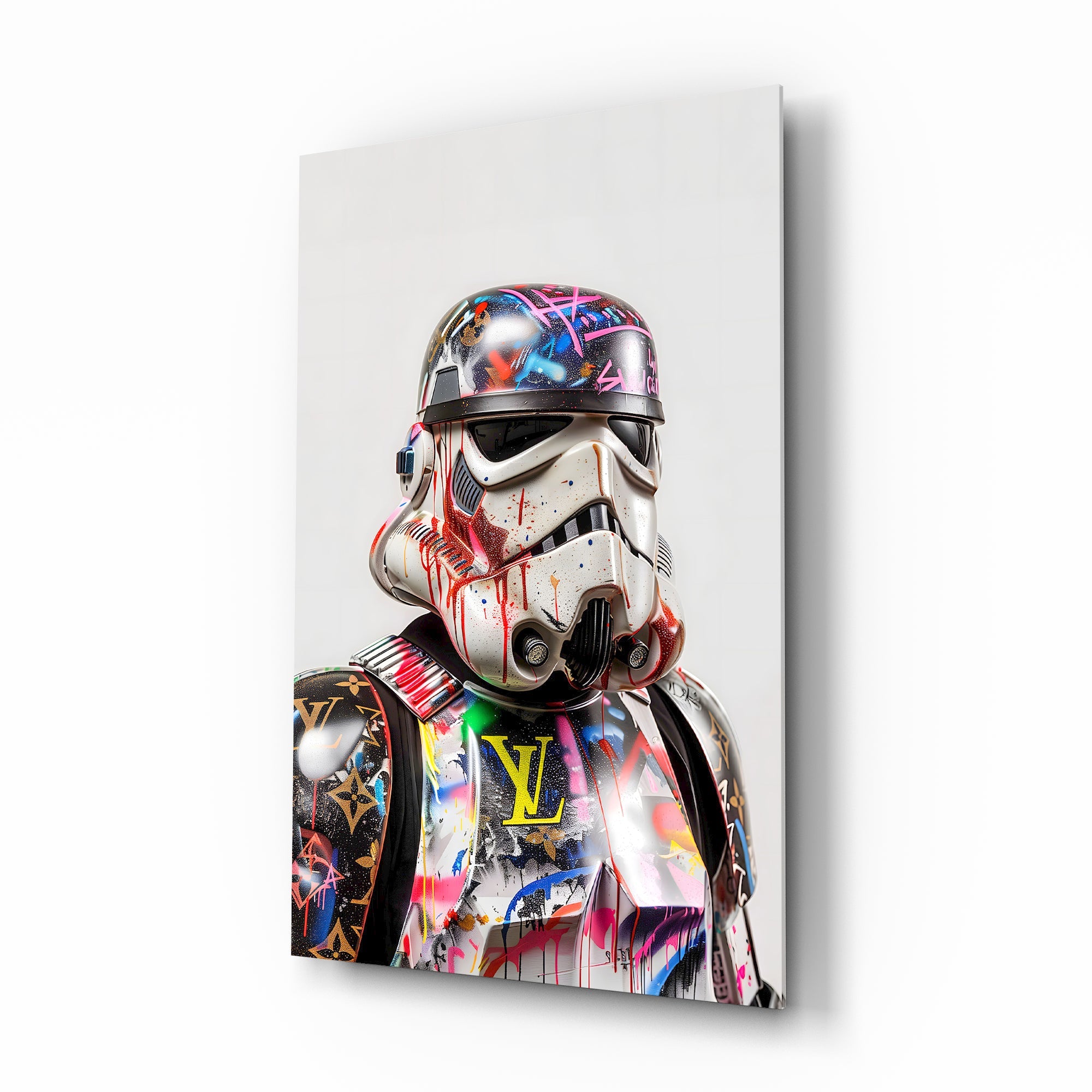 Graffiti Stormtrooper Glass Wall Art