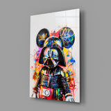 Darth Vader Mickey Mouse Mashup Glass Wall Art