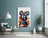 Darth Vader Mickey Mouse Mashup Glass Wall Art