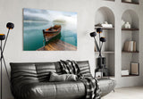 Misty Lake Serenity Glass Wall Art