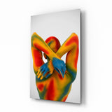 Abstract Embrace Glass Wall Art