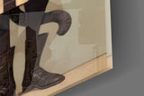 Feline Fashionistas in Trenches Glass Wall Art