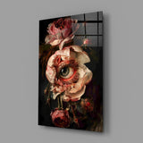 Floral Eye Bloom Glass Wall Art