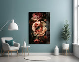 Floral Eye Bloom Glass Wall Art