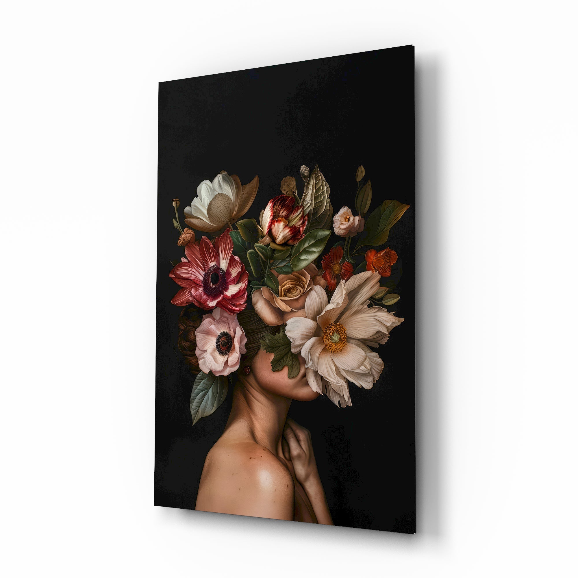 Floral Portrait Glass Wall Art