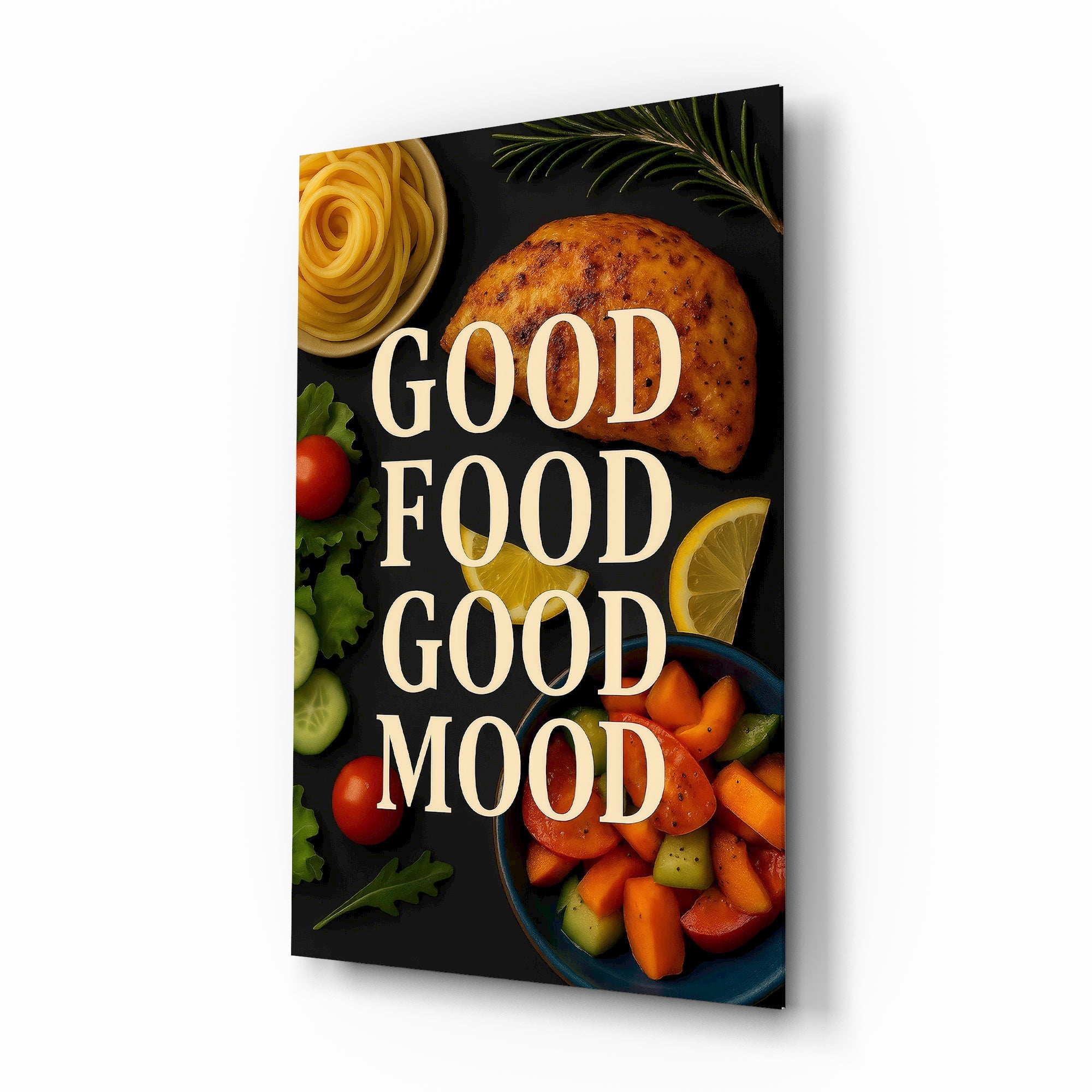 Good Food Good Mood Glass Wall Art