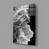 Ethereal Smoke Portrait Glass Wall Art
