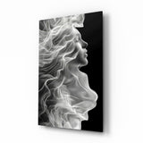 Ethereal Smoke Portrait Glass Wall Art