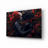 Dark Romance Blossoms Glass Wall Art