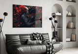 Dark Romance Blossoms Glass Wall Art