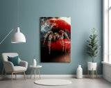 Smoky Spider on Red Glass Wall Art