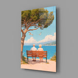 Couple's Serenity Glass Wall Art