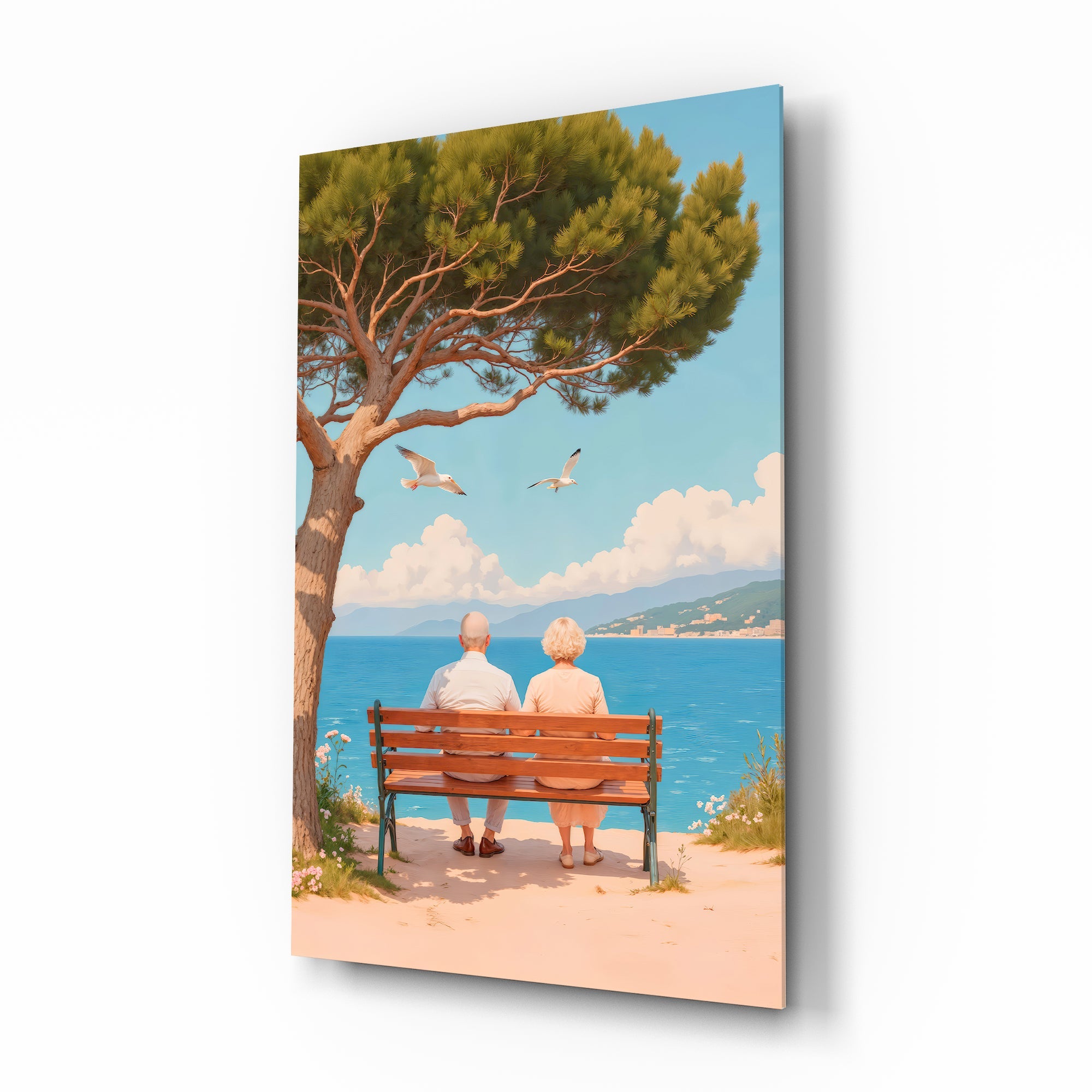 Couple's Serenity Glass Wall Art