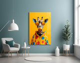 Giraffe in Sunglasses Pop Glass Wall Art