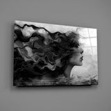 Ethereal Woman's Profile Glass Wall Art
