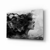 Ethereal Woman's Profile Glass Wall Art
