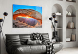 Sunset Through Arch Glass Wall Art