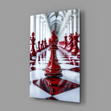 Elegant Chess Masterpiece Glass Wall Art