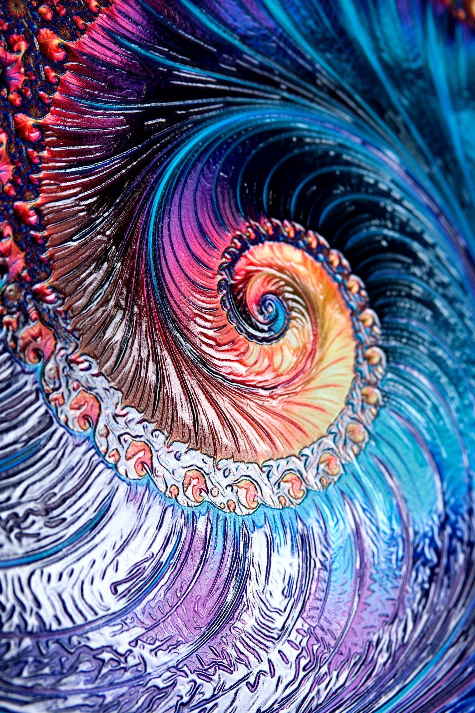 Aurora Spiral Luxe — Haptic 3D Embossed + High-Gloss Lacquer Print