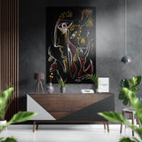 Abstract Faces Brushed Aluminium Dibond Wall Art.