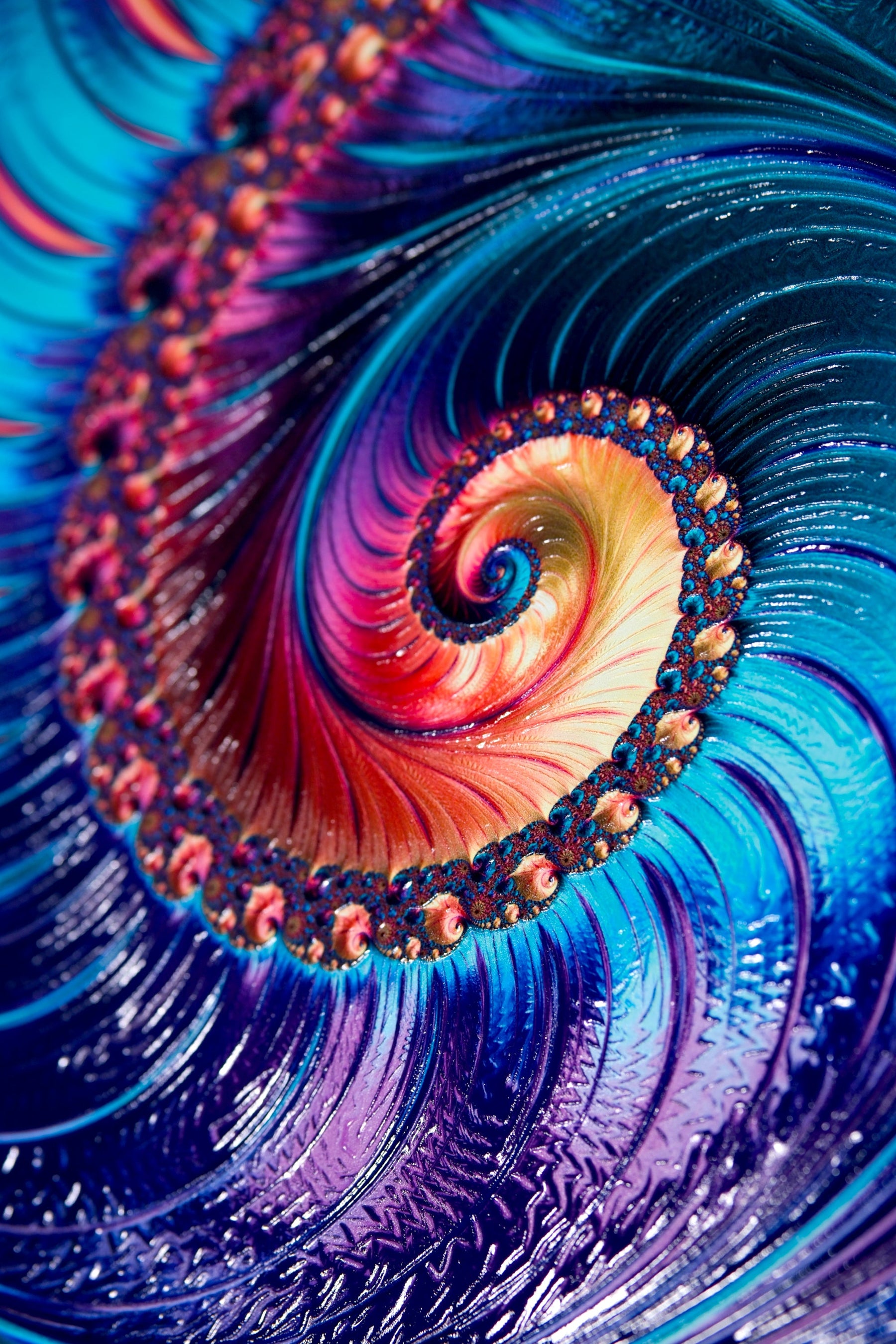 Aurora Spiral Luxe — Haptic 3D Embossed + High-Gloss Lacquer Print