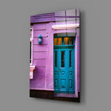 Purple House Glass Wall Art.