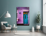 Purple House Glass Wall Art.