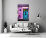 Purple House Glass Wall Art.