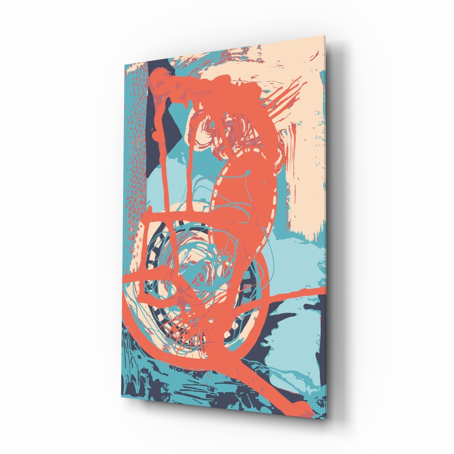 Abstract Colors Glass Wall Art.