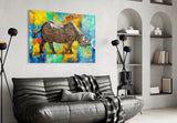 Rhino Glass Wall Art.