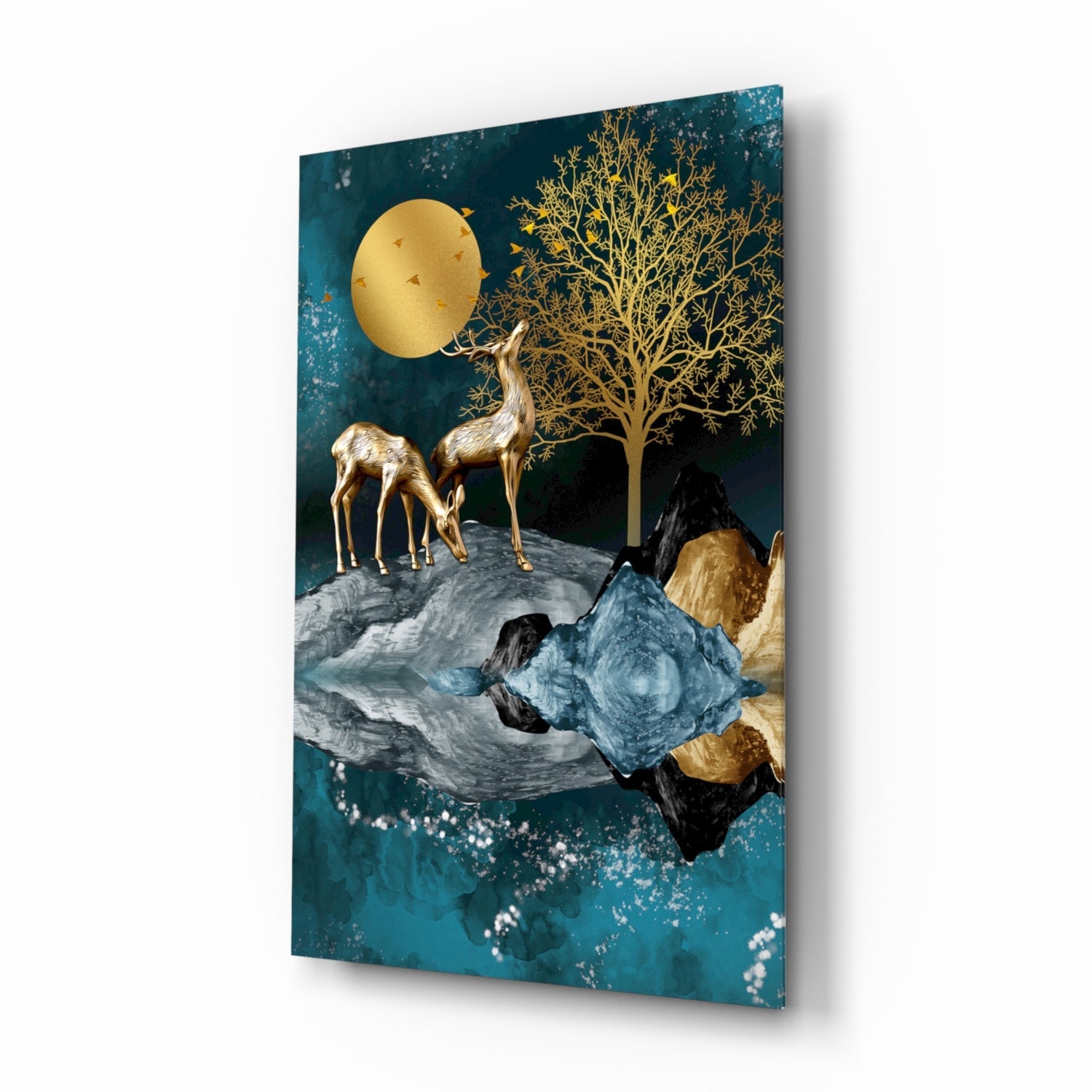 Deers Glass Wall Art.